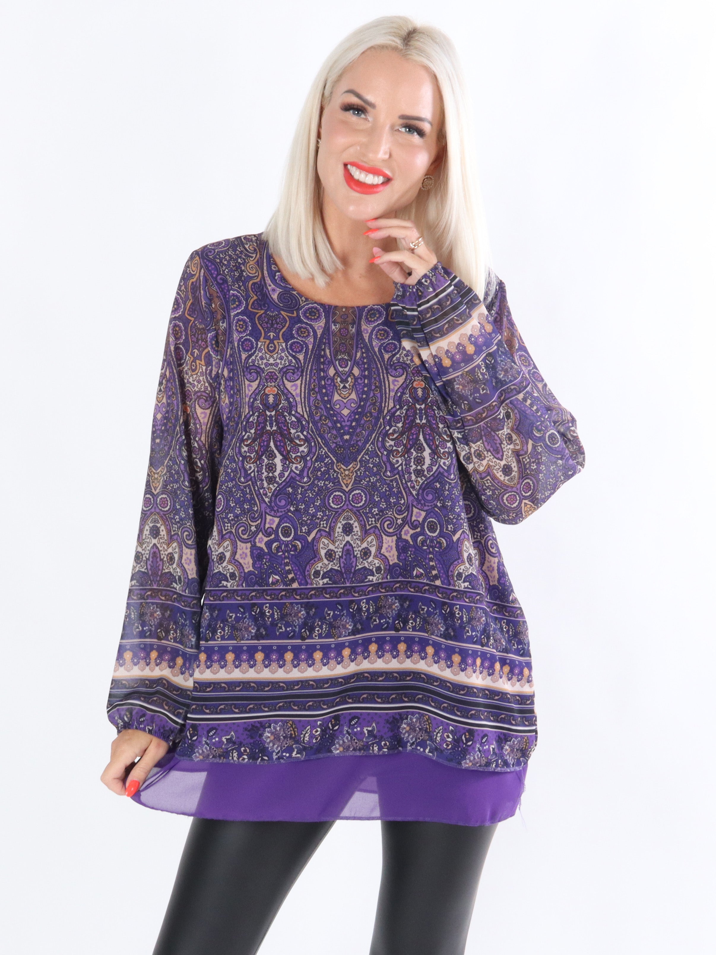 Dido - Tunika med mönstrad chiffong